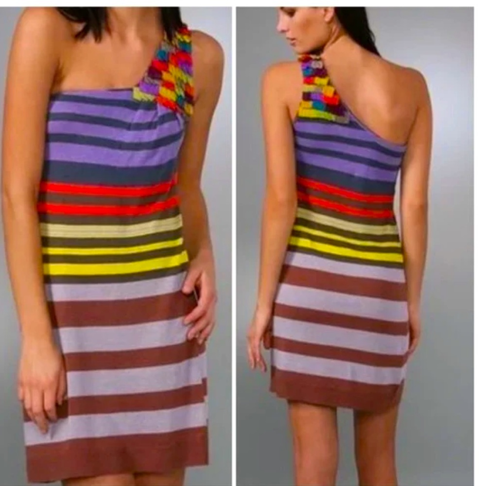 Nanette Lepore XS Colorful One Shoulder Dress